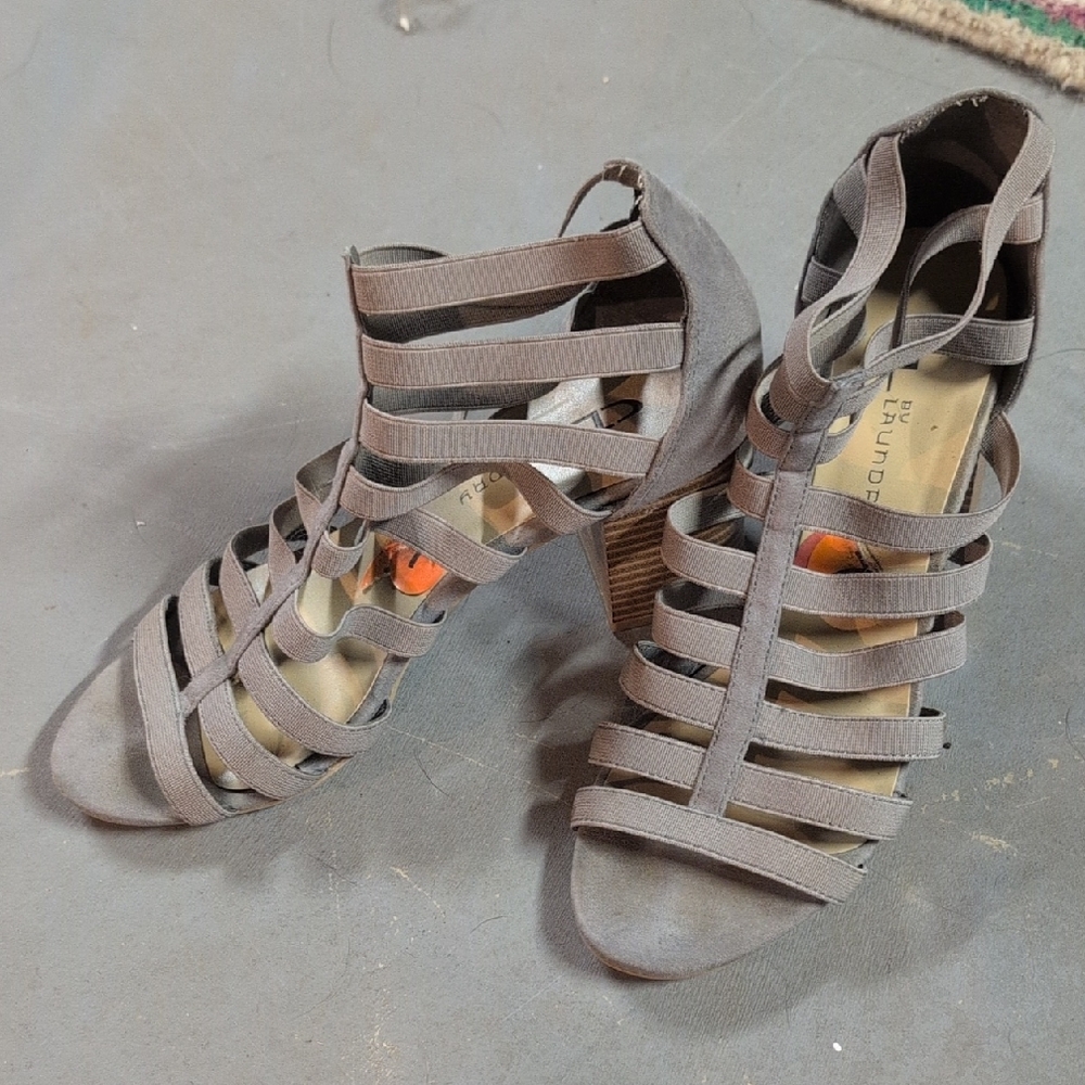 CL by Laundry Strappy Taupe Heels